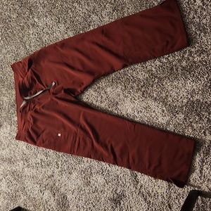 Figs large petite burgundy scrub pants